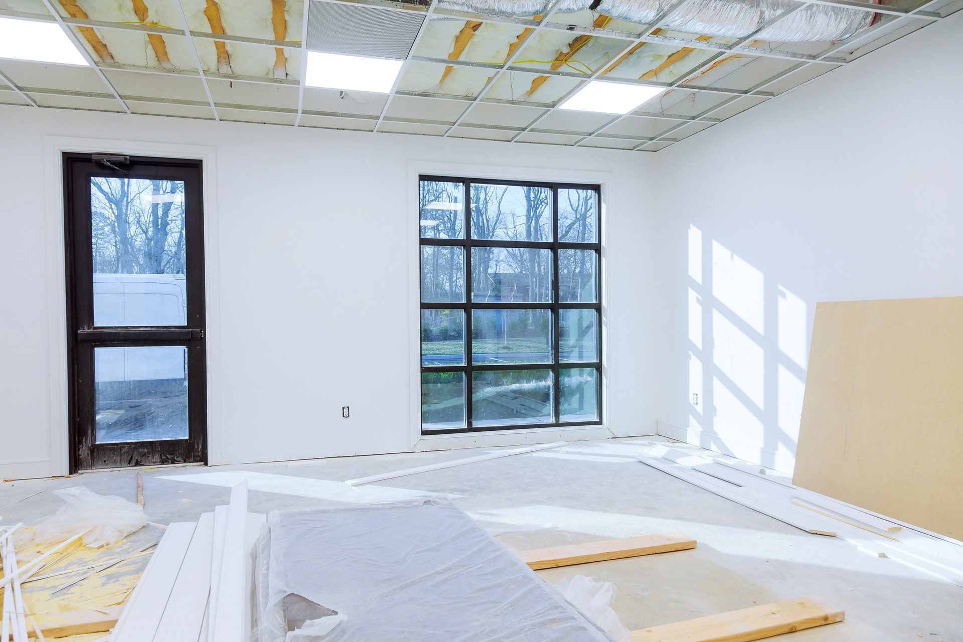 Office tenant improvement build-out in progress